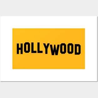 Hollywood Sign Black Posters and Art